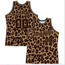 CUSTOM BROWN BROWN-OLD GOLD 3D PATTERN DESIGN LEOPARD BASKETBALL