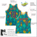 CUSTOM KELLY GREEN PURPLE-GOLD 3D PATTERN DESIGN PALM TREES PINEAPPLES  BASKETBALL 