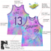 CUSTOM TIE DYE PURPLE-WHITE 3D PATTERN DESIGN WATERCOLOR GRADIENT  BASKETBALL