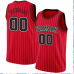 CUSTOM RED WHITE PINSTRIPE BLACK-WHITE BASKETBALL