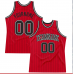 CUSTOM RED BLACK PINSTRIPE BLACK-WHITE BASKETBALL