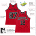 CUSTOM RED BLACK PINSTRIPE BLACK-WHITE BASKETBALL