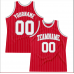 CUSTOM RED WHITE PINSTRIPE WHITE-GRAY  BASKETBALL 