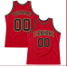 CUSTOM RED BLACK PINSTRIPE BLACK-OLD GOLD BASKETBALL