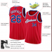 CUSTOM RED WHITE PINSTRIPE ROYAL-WHITE BASKETBALL