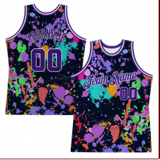 CUSTOM GRAFFITI PATTERN PURPLE-WHITE 3D SPLASHES  BASKETBALL 