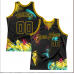 CUSTOM GRAFFITI PATTERN BLACK-GOLD 3D BASKETBALL