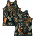 CUSTOM BLACK BLACK-OLD GOLD 3D PATTERN DESIGN TIGER AND PEACOCK BASKETBALL 