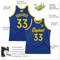 CUSTOM ROYAL GOLD-WHITE AUTHENTIC THROWBACK BASKETBALL JERSEY