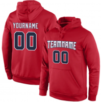 Custom Stitched Red Navy-White Sports Pullover Sweatshirt Hoodie